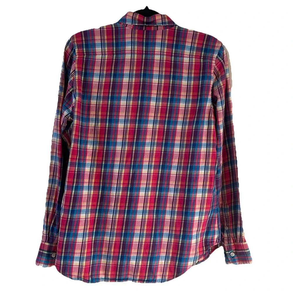 Ralph Lauren Shirt Colorful Pink Plaid Pony‎ Button Up Soft LS Boys Youth Sz 12